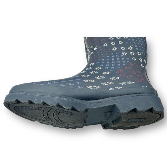 New Western Chief Womens Pretty Pattern Printed Tall Rain Boots Navy Blue Size 6 - Picture 12 of 12